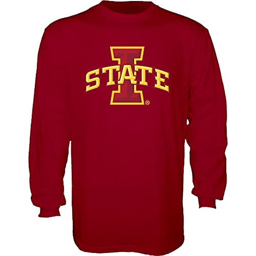 Blue 84 Men's Iowa State Cyclones Long Sleeve T Shirt Team Color Icon, Cardinal, Large