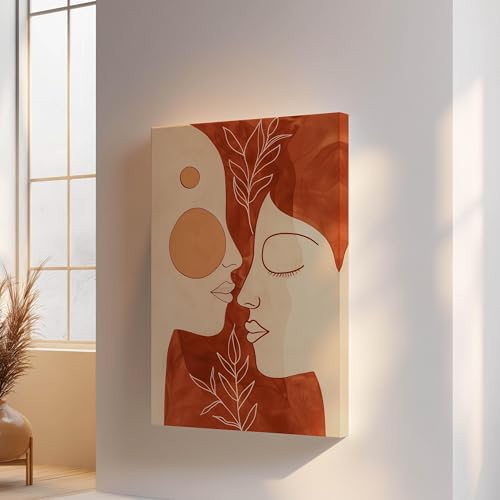 Toile abstraite visages grand format pour sublimer un salon - 2