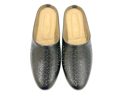 Image of Punjabi Mojaris Mens Shoes Cream Wedding for Groom,Traditional Indian Footwear Ethnic Peshawari Slippers