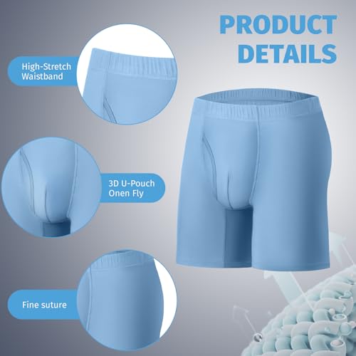 Men’s Boxer Briefs Men’s Plus Size Underwear, Breathable Soft Seamless, 4 Packs Big & Tall for Men's Underpants4