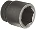 Martin 7654 Forged Alloy Steel 1-11/16" Type III Opening 1" Power Impact Drive Socket, 6 Points Standard, 2-11/16" Overall Length, Industrial Black Finish
