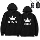 Estas sudaderas con capucha King Queen son perfectas para ocasiones como fiestas de compromiso, aniversarios, luna de miel, día de San Valentín, cumpleaños, Navidad, vacaciones y vacaciones
