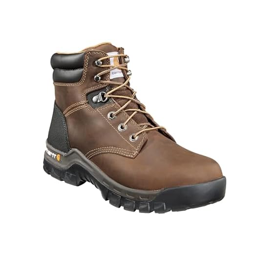 Carhartt Women's Rugged Flex 6" Comp Toe Work Boot Construction, Brown, 8.5