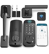 SMONET Serrure à pêne dormant WiFi Smart Lock : serrures de porte d'entrée sans clé, clavier à empreintes digitales, serrures automatiques électroniques numériques avec Alexa activé, code