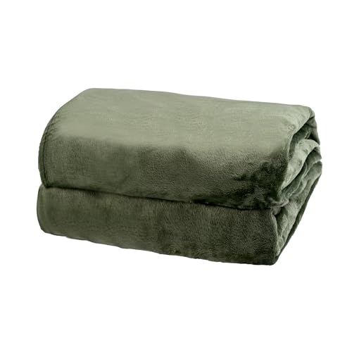 La Mejor Lista de Verde Militar los preferidos por los clientes. 48 PALASSI Cobija Suave y Caliente de Forro Polar, Manta para Cama o Sofá, 1.20 x 1.80 Metros. (Verde Militar)
