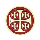 Material: Kupfer GuDeKe Jerusalem Kreuz Weich Emaille Revers Pin Abzeichen