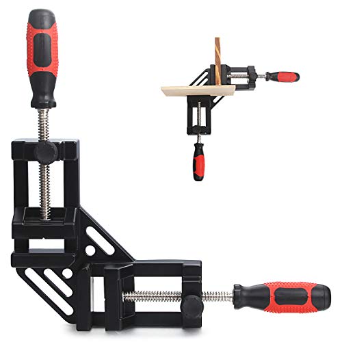 Corner Clamp Double Handle, A-KARCK 90 Degree Right Angle Clamp Aluminum Alloy Construction, Perfect Holds Wood and Metal at a Right Angle