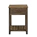 Walker Edison Farmhouse Square Side Accent Table Set-Living-Room Storage End Table with Storage Door Nightstand Bedroom, 18 Inch, Rustic Oak