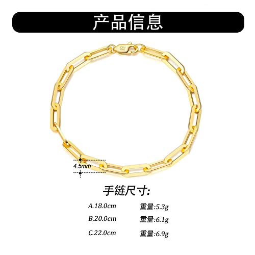 Bracelet en argent pour femmes avec chaîne maille trombone S925