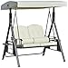 Produktbild Outsunny 2-Sitzer Hollywoodschaukel Gartenschaukel mit Sonnendach Kissen Tablett Metall Polyester Beige 162 x 118 x 173 cm