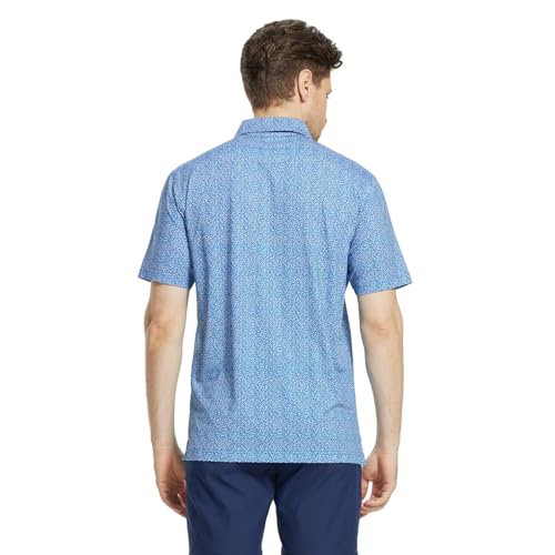 Image of M MAELREG Mens Golf Shirt Short Sleeve Dry Fit Print Moisture Wicking Performance Patterns Collared Polo Shirt