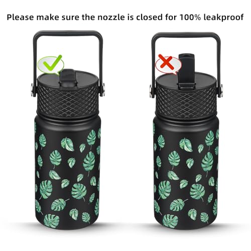 Image of BJPKPK Insulated Water Bottle, 15oz Stainless Steel with Straw Lid