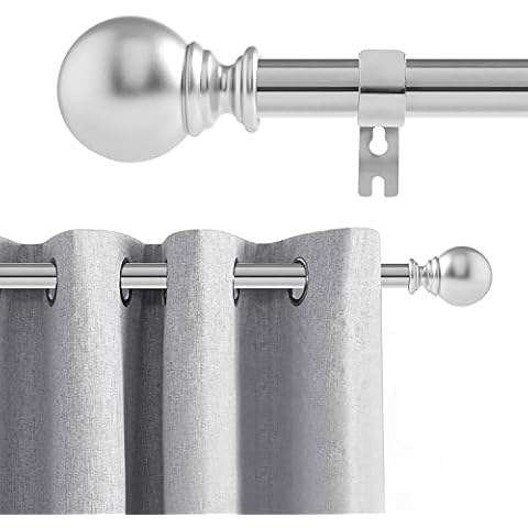 Extra Long Curtain Rods for Windows 66 to 144, 1" Silver Heavy Duty Curtain Rod Set Metal Drapery Rods 30-155" with Adjustable Brackets for Patio Door, Room Divider, Bathroom(2.5-13 ft) Cover