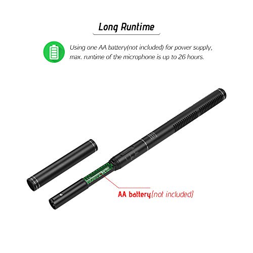 KKmoon MF-360 Profissional Super Uni-ultra-direcional Microfone Condensador de Entrevista + Cabo de