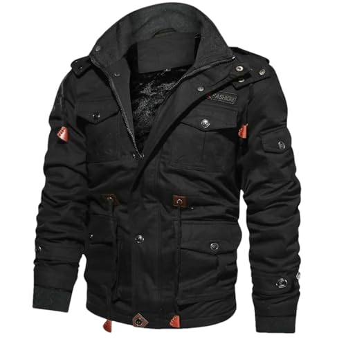 Chaqueta de invierno para hombre abrigo de algodón grueso casual con capucha y forro térmico