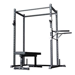 Rep Short Power Rack – PR-1050 – with Flat Bench FB-3000 and Dip Attachment