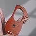 LIEKE 7 String Lyre Harp Instrument with Tuning Wrench,Metal Strings,Bag, Mahogany Body and Bone Saddle,Lyre Harp Kit Gift for Kids Adults Beginner
