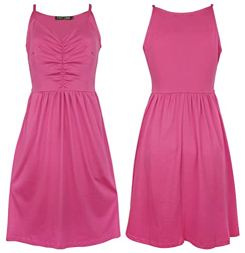 Image of FANCYINN Womens Tie Front Button Down A-Line Dresses Summer Spaghetti Strap Midi Dress Floral Prints