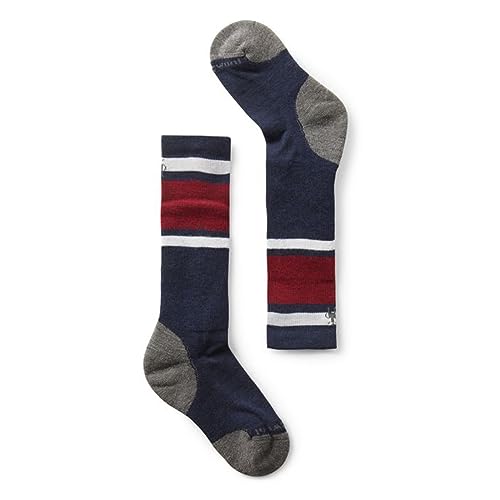 Smartwool Wintersport Full Cushion Stripe OTC Socks - Youth Deep Navy Small
