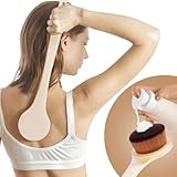 Lotion Applicator For Back, Feet, Long Handle Curved, Back Sunscreen Applicator for Kids, Women, Ultra Soft Bristles for Ultimate Comfy, Apply Cream Moisturizer, Self Tanner, Beige