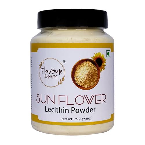 Flavour Drum Sunflower Lecithin Powder (7oz / 200g) | Non-GMO Natural Emulsifier for Smooth Texture in Baking & Beverages