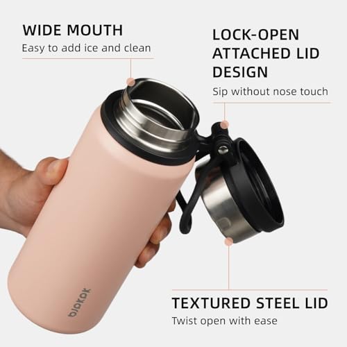 Image of BJPKPK 25oz Insulated Water Bottle, Stainless Steel Bottle with Handle | Vacuum Insulated Bottle with Leak-Proof BPA-Free Design, Keeps Drinks Cold & Hot for Gym, Office, Travel & Daily Use