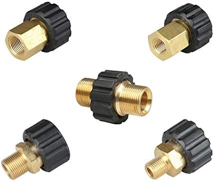 1PCS Pressure Washer Adapter Kit, 1/4" female to M22 female High Pressure Washer Connector Garden Hose Quick Connect Fittings14mm plug core