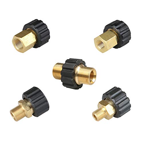 SEIWEI High Pressure Washer Connector 3/8" male to M22 female Brass Internal Thread Hose Pipe Connecting Parts-14mm plug core