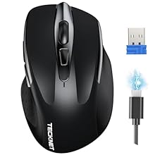 【PRECISE TRACKING】This wireless mouse for laptops offers 6 adjustable DPI levels: 4800/3200/2400/1600/1200/800, allowing you to easily adjust the mouse pointer sensitivity to match your work or gaming preferences. Additionally, the TECKNET TruWave op...
