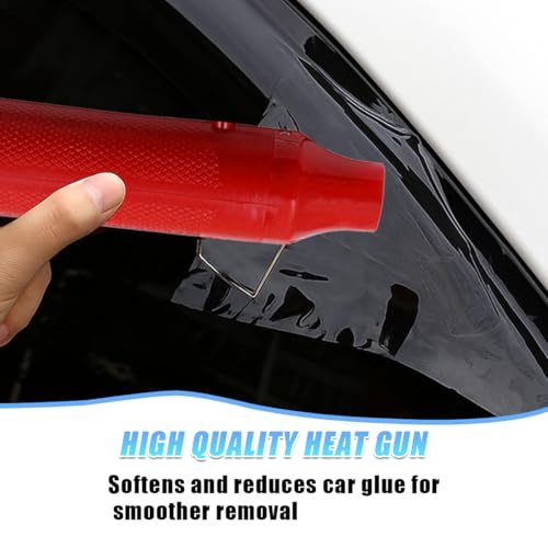 Tuxihapp Mini Heat Gun - 220V 300W Portable Handheld Hot Air Gun Tool for DIY Craft Embossing - Electric Heating Tool with Stand & Power Cord for Car Vinyl Wrap/Shrink Wrapping PVC/Drying Paint(Red)