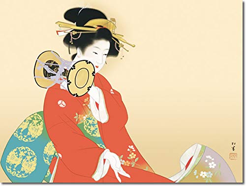 掛軸 上村松園 鼓の音 掛け軸 複製画 木箱 紙箱 美品 Amazon.co.jp: 掛け軸 掛軸 鼓の音(つづみのね) 上村松園 尺五横