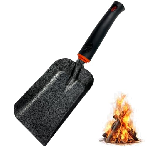 SoloWilder 12.6' Ash Shovel for Fire Pit & Fireplace - Manganese Steel Gardening Tool - Black