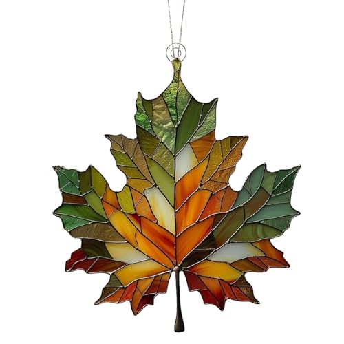 Decoración de hojas de otoño para Acción de Gracias, colgante de hojas de otoño, navideños de arce, decoraciones acrílicas para el hogar, decoraciones manchadas, suministros para fiestas de