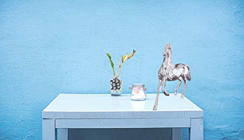 KMG ® Horse 10 Lbs,17 Inch Statue Metal Decor -Completely Hand-Carved Sculptures Polished, Home, Branco Mascot, Gift, Living Room & Office Art Decor.