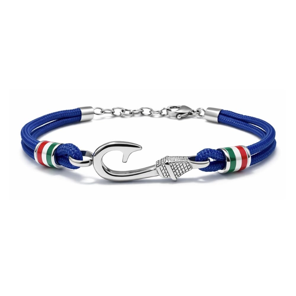 Bracciale Amo da Pesca Uomo Donna – Accessorio Pescatore in Acciaio Inossidabile – Idea Regalo per Amanti della Pesca – Braccialetto Unisex Regolabile – Stile Nautico - bcc1629