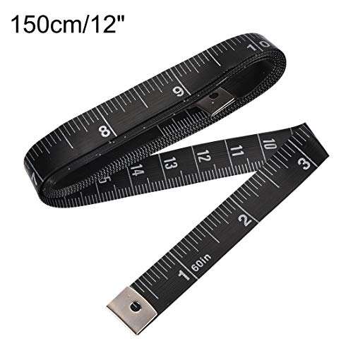 Uxcell Cloth Tape Measure For Body 1.5M 60 Inch Metric Inch Measuring Tape Soft Dual Sided For Tailor Sewing Black #TOP1