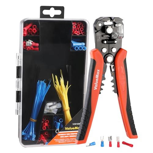 ValueMax Dénudeur Pince à Dénuder Automatique, Pince à Dénuder Électrique 3 en 1 avec 266 Bornes, Pince à Coupe-cables AWG 24-10 (0,2-6,0 mm²) pour...