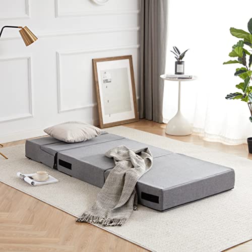 Kingfun Fold Sleeper Sofa Memory Foam Sleeper Chair Guest Bed And Fold Out Couch,Living Room, Bedroom, Washable Cover Twin Size, Dark Grey #TOP3