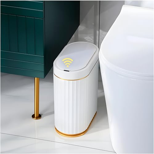 Recopilación de Papeleras . 47 BEE VIBES Bote de Basura Inteligente con Sensor - Basurero para Baño con Tapa Elegante Acabado Dorado para Cuarto Recamara y Cocina, Cesto Papelero Sin Contacto, Trash Can Bin...
