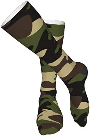 XIWANG Camouflage Green Compression Socks For Women And Men Running Socks Knee Hi Caped Socks For Running Flight Travel Cycling Nurse Best Athletic Circulation Recovery