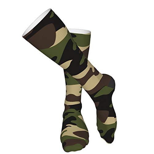 Xiwang Camouflage Green Compression Socks For Women And Men Running Socks Knee Hi Caped Socks For Running Flight Travel Cycling Nurse Best Athletic Circulation Recovery #TOP9