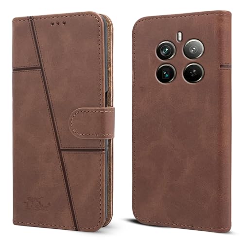 Image of Jkobi Flip Cover Case for Realme 12 Pro Plus | Realme 12 Pro (Stitched Leather with Magnetic Closure)
