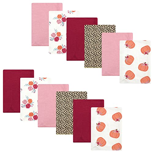Image of Hudson Baby Unisex Baby Cotton Flannel Burp Cloths Bundle, Cutest Pumpkin, One Size