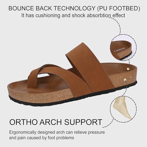 Image of Centrino Men's Berkin-Style Slip-On Sandals | Open Toe Design | Soft PU Footbed | Lightweight & Comfortable | Arch Support | On-Grip Sole | Casual Outdoor Wear (6864)