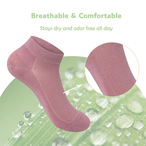 Super Soft Bamboo Women's Sock, Mesh Thin Breathable Cool Running Ankle Socks 4 Pairs (Pastel, Medium) #TOP1