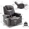 Weture Oversized Swivel Rocker Recliner Chair with Heat and Massage, 360 Degree Swivel Rocking Single Sofa with Cup Holders and USB Port, Large Big Recliner Chair for Living Room(Leather, Dark Brown)