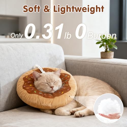 Image of BEAUTYZOO Cat Cone Collars Soft, Cat Recovery E Collars After Surgery to Stop Licking, Adjustable Elizabeth Circle Collar Cute Pet Donut Pillow for Cats Kitten Small Dogs