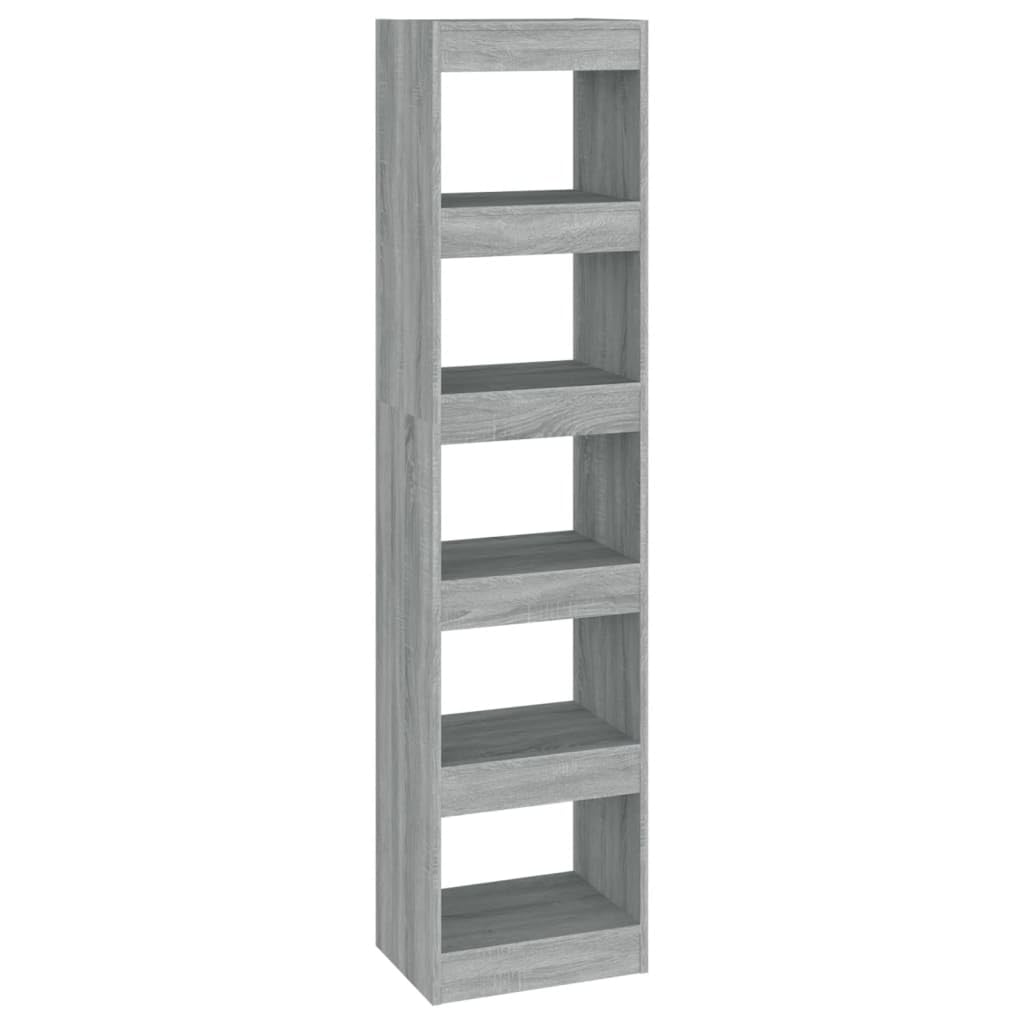 Estantería estrecha gris madera de Sonoma de 40x30x166 cm para salón u oficina