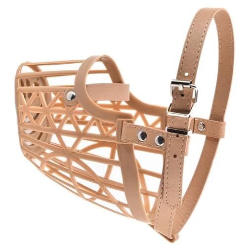 Image of Adjustable Breathable Basket Dog Muzzle for Medium & Large Dogs | Anti-Biting & Safe Guard | Lightweight, Durable & Skin-Friendly Dog Muzzle for Training & Walking (6 No.) Weight-28 to 40kg.