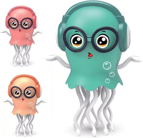 Image of Sundaymot Dancing Jellyfish Toy for Kids with Music, LED Lights & 360 Bump-and-Go Action - Battery Operated Cartoon Jellyfish Robot Play Kitchen Accessories,(Dancing Jellyfish)